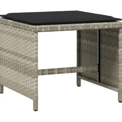 vidaXL Tuinkrukken 4 st met kussens 40x40x35 cm poly rattan lichtgrijs
