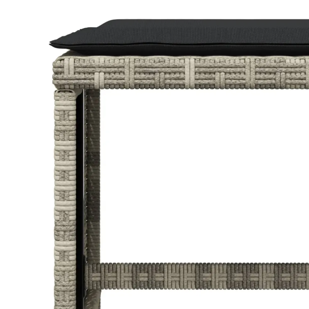 vidaXL Tuinkrukken 4 st met kussens 40x40x35 cm poly rattan lichtgrijs