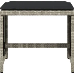 vidaXL Tuinkrukken 4 st met kussens 40x40x35 cm poly rattan lichtgrijs