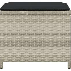 vidaXL Tuinkrukken 4 st met kussens 40x40x35 cm poly rattan lichtgrijs