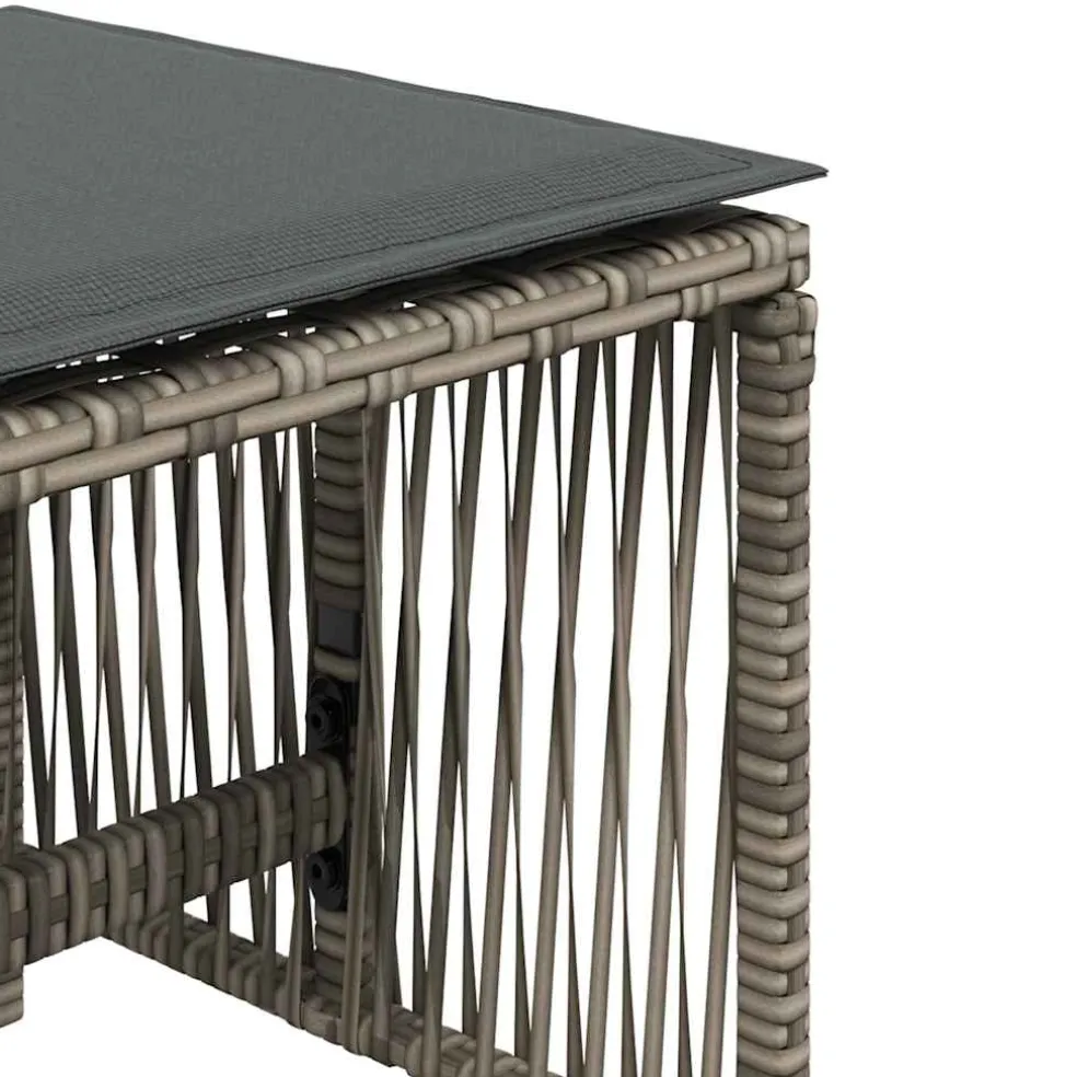 vidaXL Tuinkrukken 4 st met kussens 41x41x36 cm poly rattan grijs
