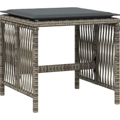 vidaXL Tuinkrukken 4 st met kussens 41x41x36 cm poly rattan grijs