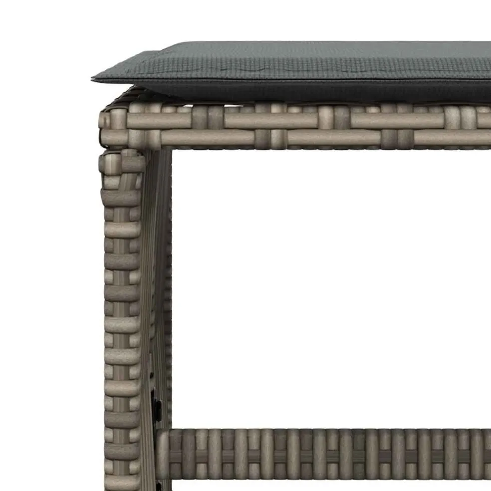 vidaXL Tuinkrukken 4 st met kussens 41x41x36 cm poly rattan grijs