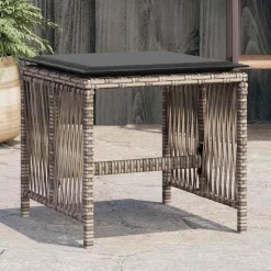 vidaXL Tuinkrukken 4 st met kussens 41x41x36 cm poly rattan grijs