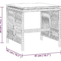 vidaXL Tuinkrukken 4 st met kussens 41x41x36 cm poly rattan grijs