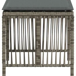 vidaXL Tuinkrukken 4 st met kussens 41x41x36 cm poly rattan grijs