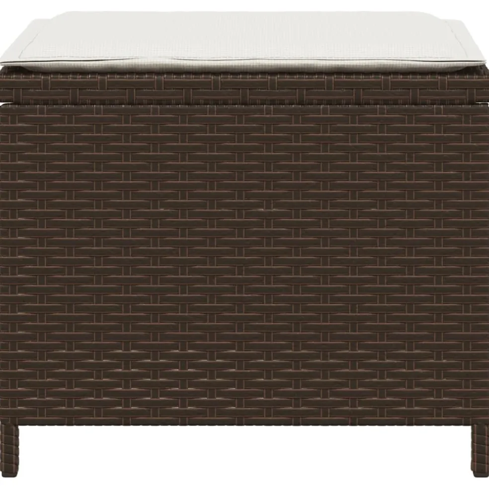 vidaXL Tuinkrukken 4 st met kussens 40x40x35 cm poly rattan bruin