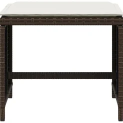 vidaXL Tuinkrukken 4 st met kussens 40x40x35 cm poly rattan bruin