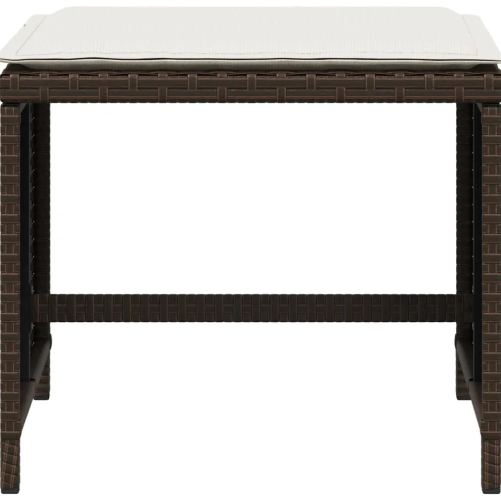 vidaXL Tuinkrukken 4 st met kussens 40x40x35 cm poly rattan bruin