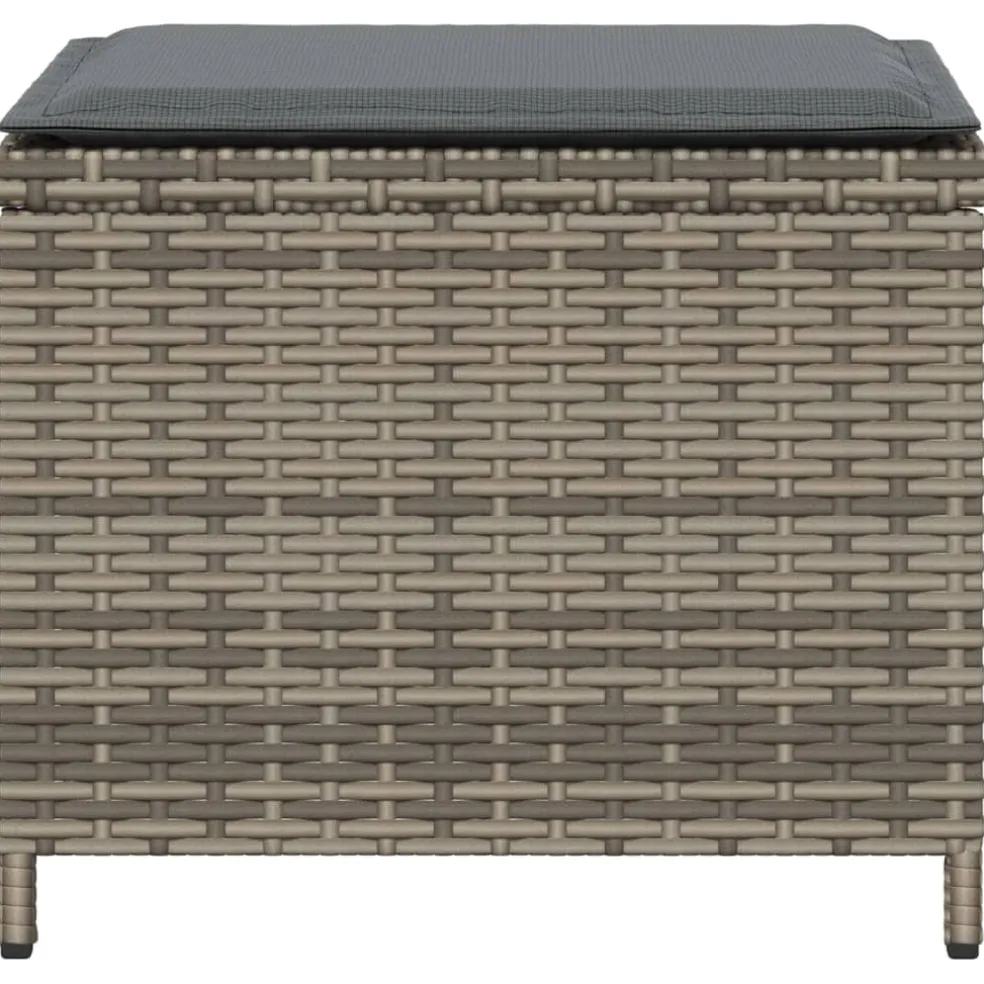 vidaXL Tuinkrukken 4 st met kussens 41x41x36 cm poly rattan zwart