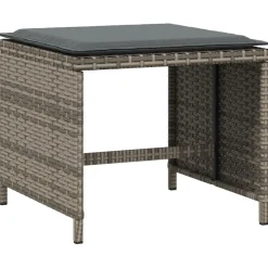 vidaXL Tuinkrukken 4 st met kussens 41x41x36 cm poly rattan zwart