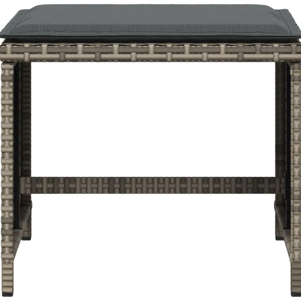 vidaXL Tuinkrukken 4 st met kussens 41x41x36 cm poly rattan zwart
