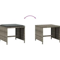 vidaXL Tuinkrukken 4 st met kussens 41x41x36 cm poly rattan zwart