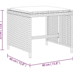 vidaXL Tuinkrukken 4 st met kussens 41x41x36 cm poly rattan zwart