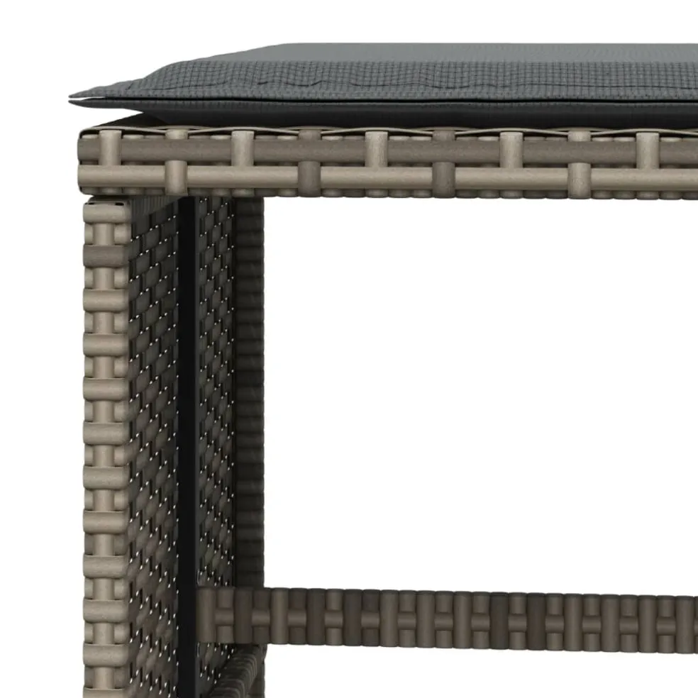 vidaXL Tuinkrukken 4 st met kussens 41x41x36 cm poly rattan zwart