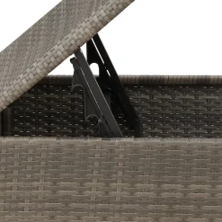 vidaXL Tuinkruk met kussen Grijs 55 x 55 x 37 cm poly rattan