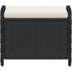 vidaXL Tuinkruk met kussen 58x46x46 cm poly rattan zwart
