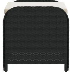 vidaXL Tuinkruk met kussen 58x46x46 cm poly rattan zwart