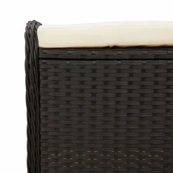vidaXL Tuinkruk met kussen 58x46x46 cm poly rattan zwart
