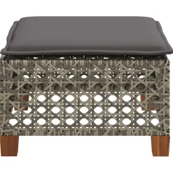 vidaXL Tuinkruk met kussen 63,5x56x32 cm poly rattan zwart