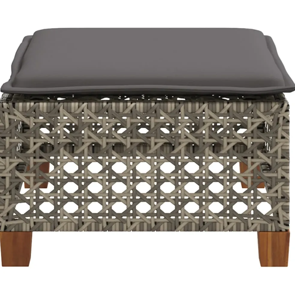 vidaXL Tuinkruk met kussen 63,5x56x32 cm poly rattan zwart