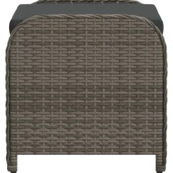 vidaXL Tuinkruk met kussen 58x46x46 cm poly rattan grijs