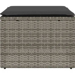 vidaXL Tuinkruk met kussen 55x55x37 cm poly rattan grijs