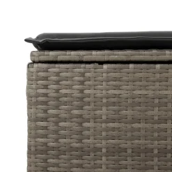 vidaXL Tuinkruk met kussen 55x55x37 cm poly rattan grijs