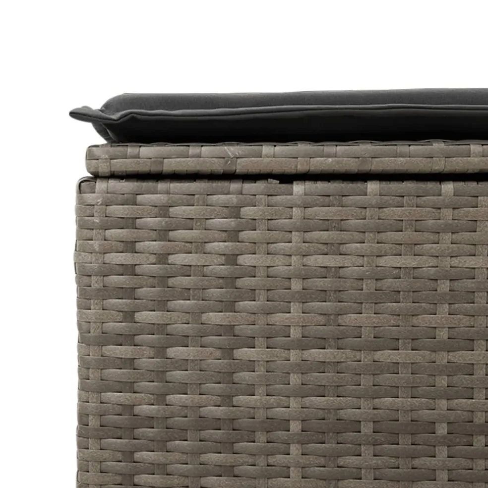 vidaXL Tuinkruk met kussen 55x55x37 cm poly rattan grijs