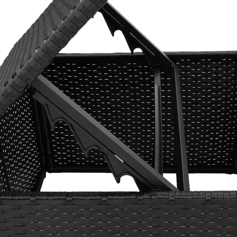 vidaXL Tuinkruk met kussen 55x55x37 cm poly rattan zwart