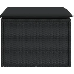 vidaXL Tuinkruk met kussen 55x55x37 cm poly rattan zwart