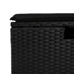 vidaXL Tuinkruk met kussen 55x55x37 cm poly rattan zwart