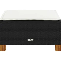 vidaXL Tuinkruk met kussen 63,5x56x32 cm poly rattan zwart