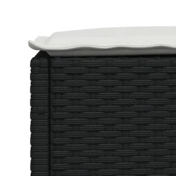 vidaXL Tuinkruk met kussen 63,5x56x32 cm poly rattan zwart
