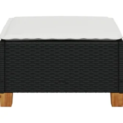 vidaXL Tuinkruk met kussen 63,5x56x32 cm poly rattan zwart