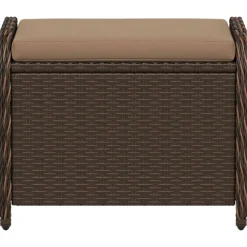 vidaXL Tuinkruk met kussen 58x46x46 cm poly rattan bruin