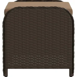vidaXL Tuinkruk met kussen 58x46x46 cm poly rattan bruin