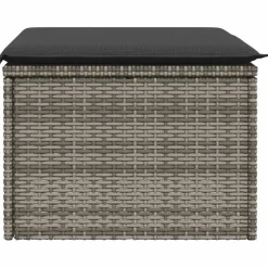 vidaXL Tuinkruk met kussen 55x55x37 cm poly rattan grijs
