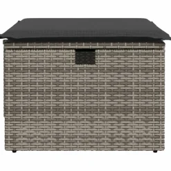vidaXL Tuinkruk met kussen 55x55x37 cm poly rattan grijs