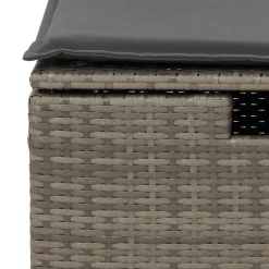 vidaXL Tuinkruk met kussen 55x55x37 cm poly rattan grijs