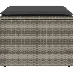 vidaXL Tuinkruk met kussen 55x55x37 cm poly rattan grijs