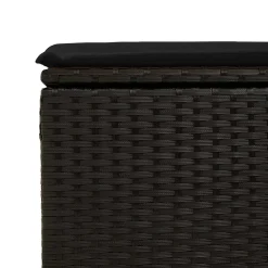 vidaXL Tuinkruk met kussen zwart 55x55x37 cm poly rattan