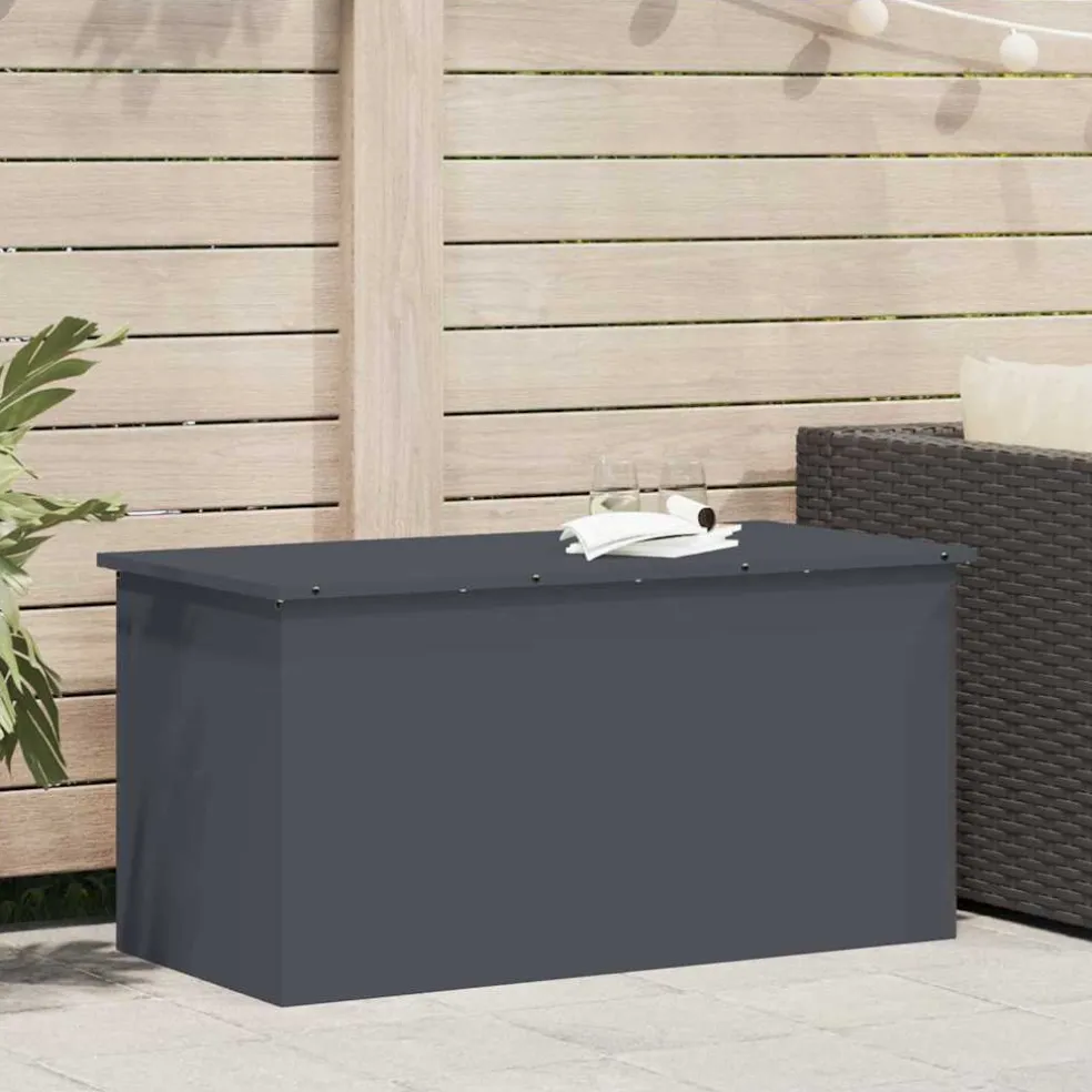 vidaXL Tuinkussenopbergdoos Gegalvaniseerd staal 100 x 50,5 x 50 cm