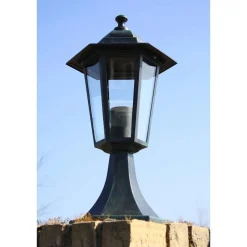vidaXL Tuinlampen 2 st aluminium donkergroen/zwart