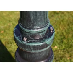 vidaXL Tuinlantaarn met 2 armen 230 cm aluminium donkergroen/zwart