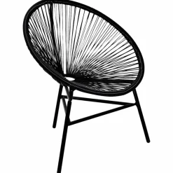 vidaXL Tuinmaanstoel poly rattan zwart