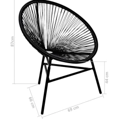vidaXL Tuinmaanstoel poly rattan zwart
