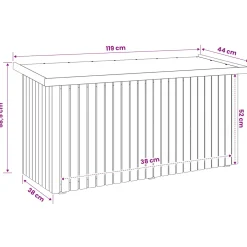 vidaXL Tuinopslagdoos Geïmpregneerd grenenhout 119 x 44 x 58,5 cm