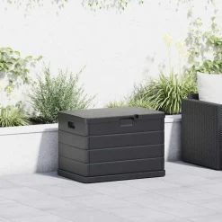 vidaXL Tuinopslagdoos Kunststof 77,5 x 54,5 x 53 cm Antraciet