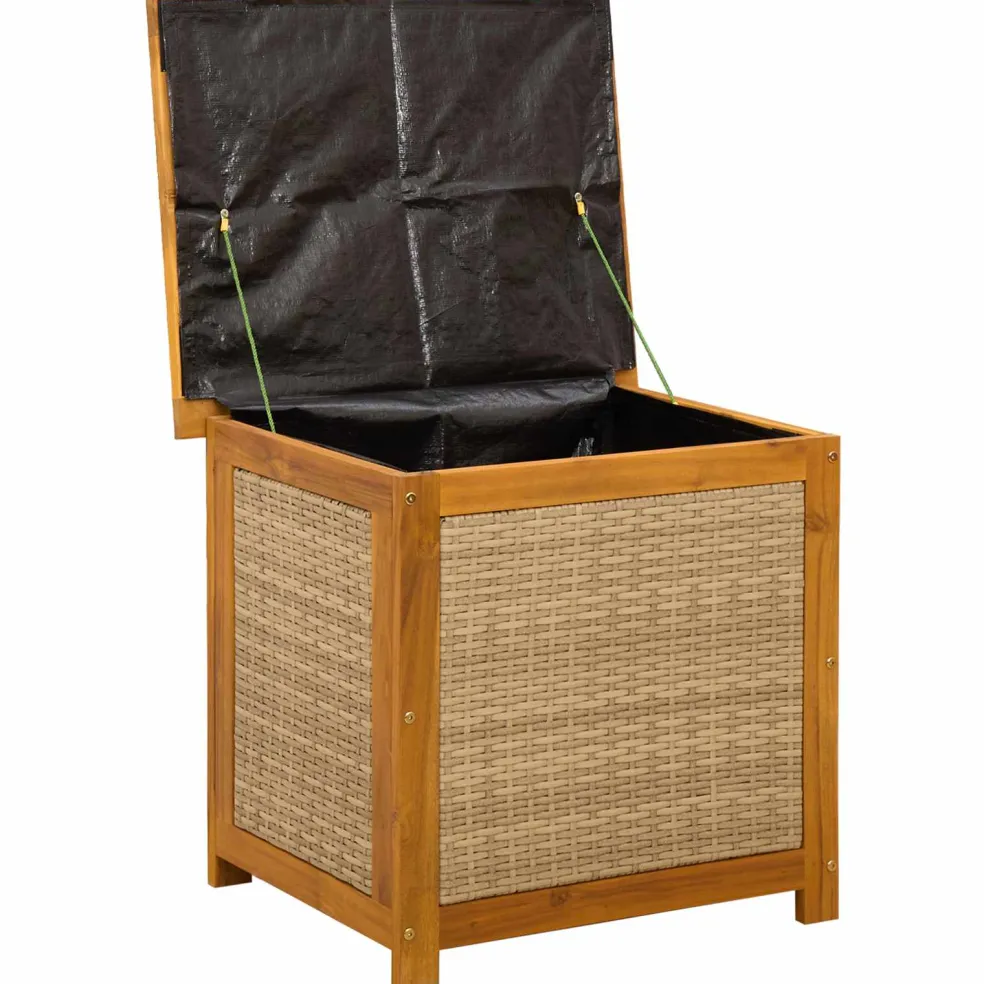 vidaXL Tuinopslagdoos 88 L Massief Acaciahout 60 x 50 x 56 cm Beige